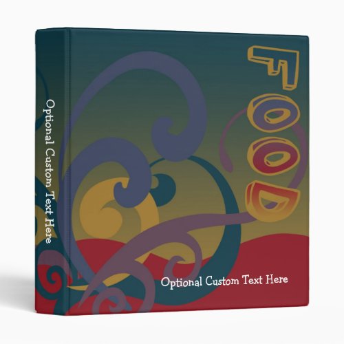 Cute Personalized Recipe Book Retro Swirl Binder