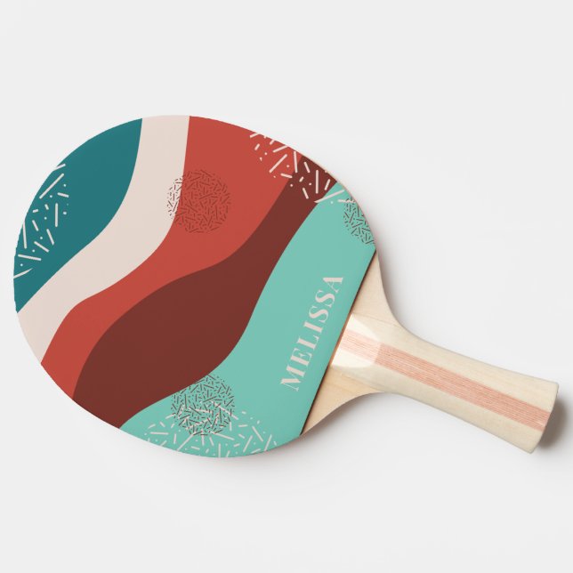 Cute Personalized Retro Ping Pong Paddle (Side)