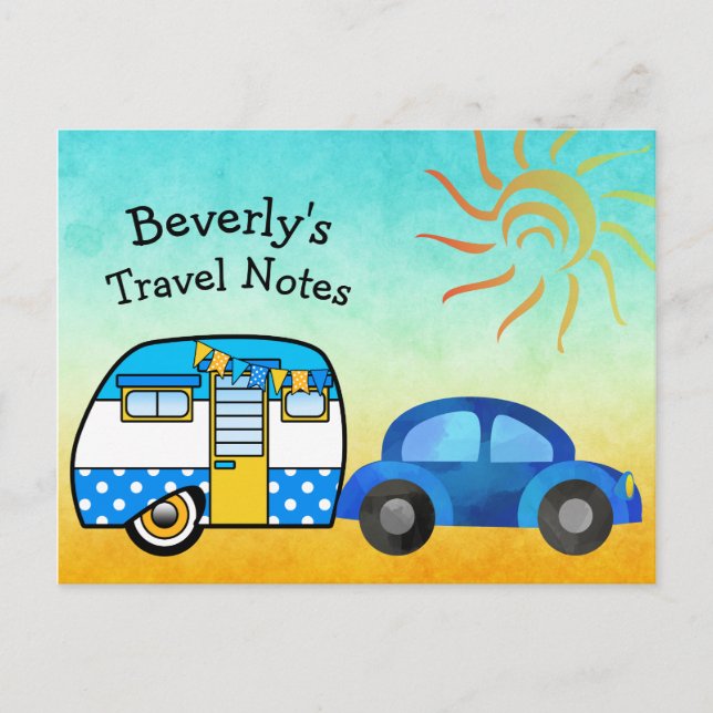 Cute Personalized Road Trip Postcard (Front)
