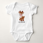 Cute Personalized Rudolph The Red Nose Reindeer Baby Bodysuit at Zazzle