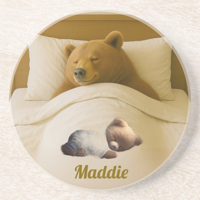 Cute Personalized Sandstone Coaster (Front)