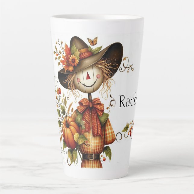 Cute Personalized Scarecrow Latte Mug (Front)