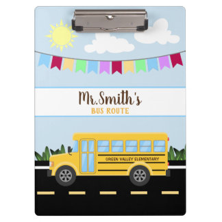 Cute Personalized school bus driver clipboard