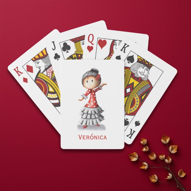 Cute Personalized Sevillana Dancer Poker Cards (Creator Uploaded)