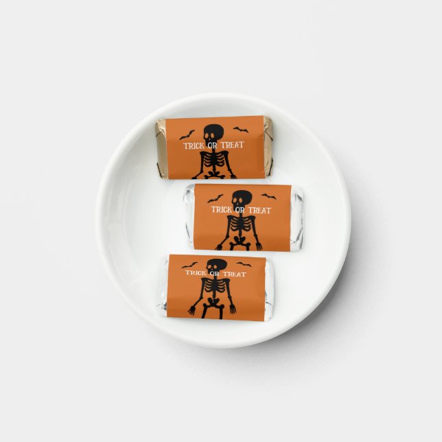 Cute Personalized Skeleton Halloween treats Hershey's Miniatures (Plate)
