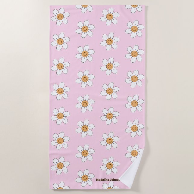 Cute Personalized Sleepaway Camp Beach Towel (Front)
