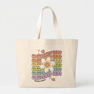 Cute Personalized Sleepaway Summer Camp Large Tote Bag