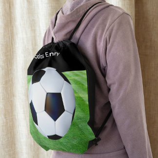Cute Personalized Soccer Drawstring Bag for Kids