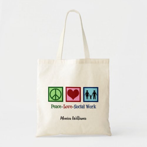 Cute Personalized Social Worker Tote Bag
