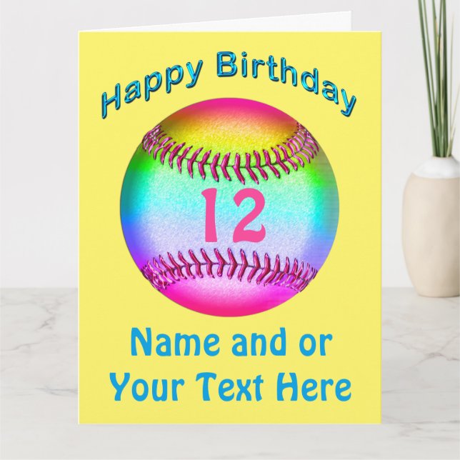 Cute Personalized Softball Cards BIG Card (Front)