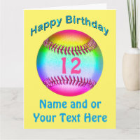 Cute Personalized Softball Cards BIG Card