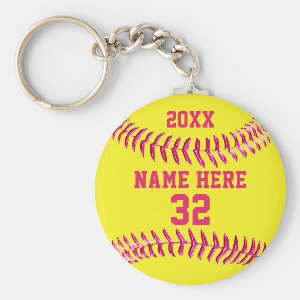 Softball Keychains No Minimum Quantity Zazzle