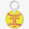 Cute Personalized Softball Keychains 3 Text Boxes