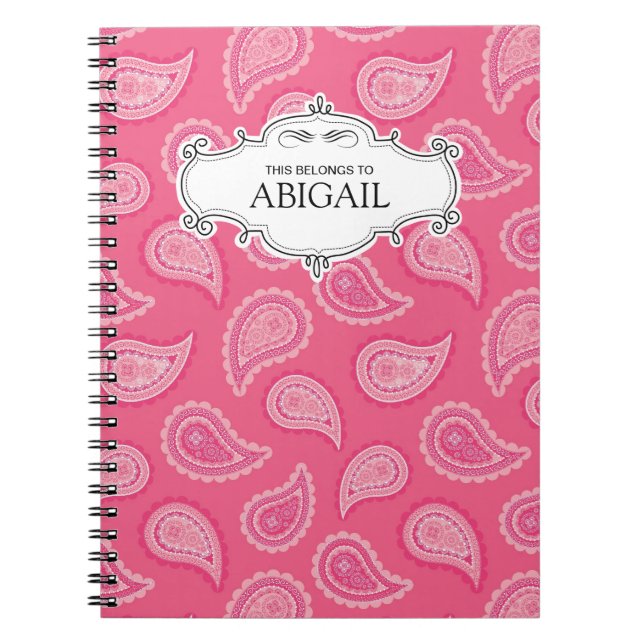 Cute Personalized Spiral Bound Notebooks (Front)