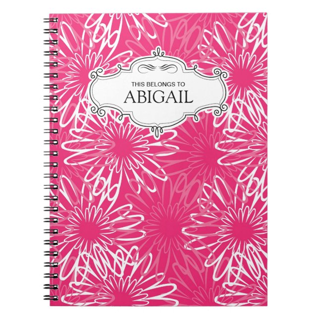 Cute Personalized Spiral Bound Notebooks (Front)