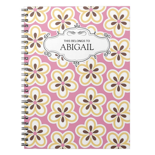 Cute Personalized Spiral Bound Notebooks (Front)