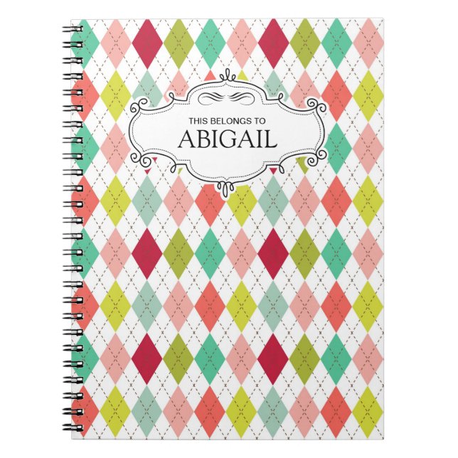 Cute Personalized Spiral Bound Notebooks (Front)