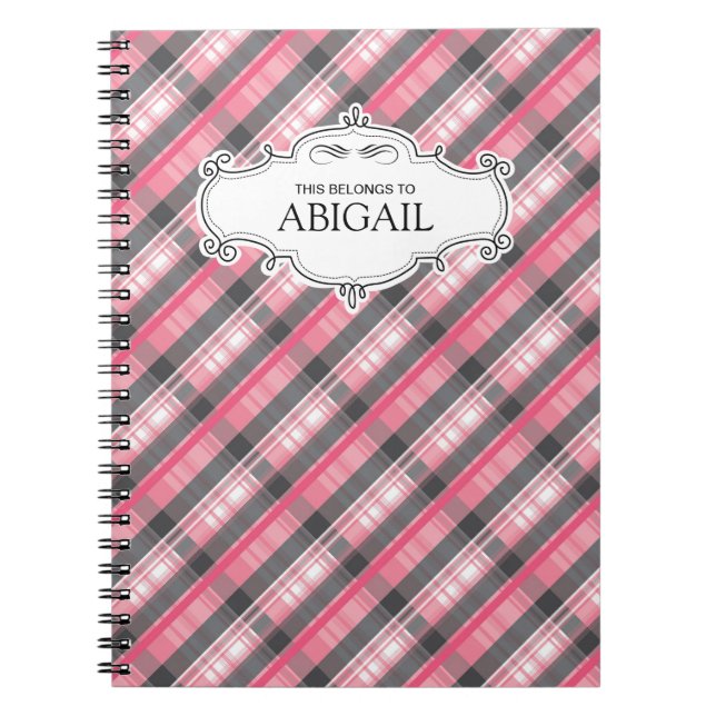 Cute Personalized Spiral Bound Notebooks (Front)