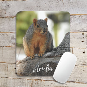 Cute Personalized Squirrel Mouse Pad