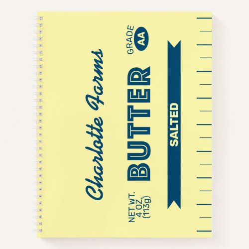 Cute Personalized Stick of Butter Spiral Notebook