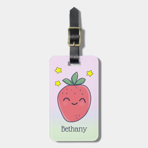 Cute Personalized Strawberry Luggage Tag
