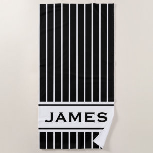 Cute Personalized Striped Beach Towel