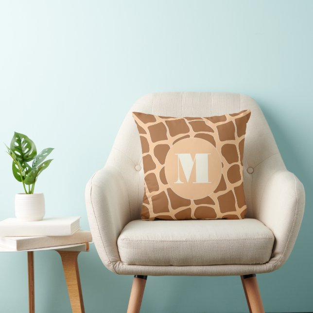 Cute Personalized Stylized Giraffe Pattern Pillow (Chair)