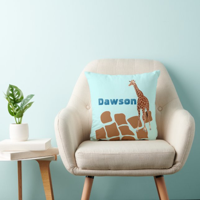 Cute Personalized Stylized Giraffe Pillow (Chair)
