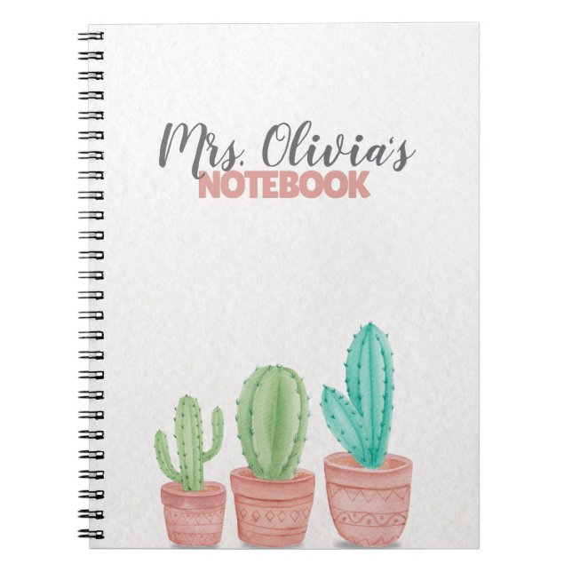 Cute Personalized Teacher Journal Notebook Gift (Front)