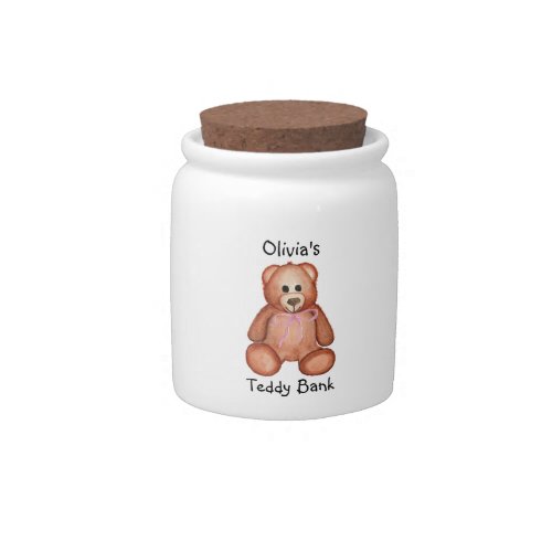 Cute Personalized Teddy Bear Money Jar Piggy Bank