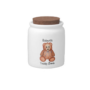 Cute Personalized Teddy Bear Money Jar Piggy Bank