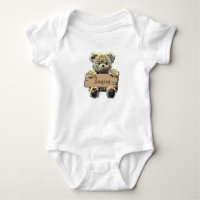 Cute Personalized Teddy Bear Wood Sign Baby