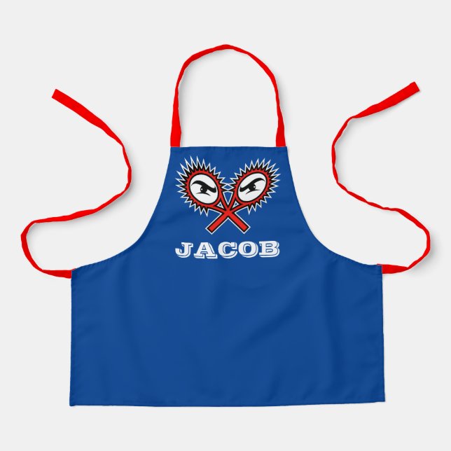 Cute personalized tennis apron for kid's projects (Front)