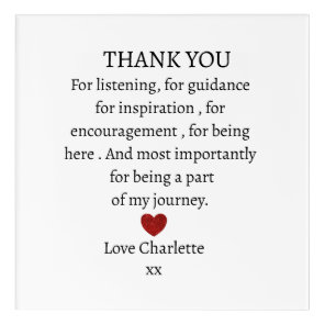 cute personalized thank you love  acrylic print