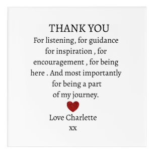 cute personalized thank you love  acrylic print