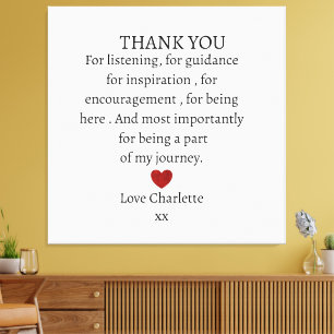 cute personalized thank you love  canvas print
