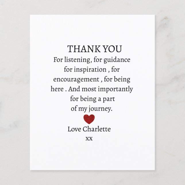 cute personalized thank you love  flyer (Front)