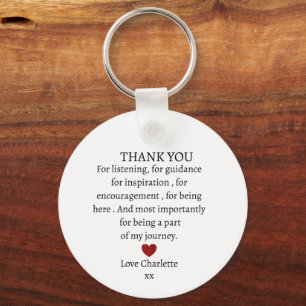 cute personalized thank you love  keychain