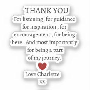 cute personalized thank you love  sticker