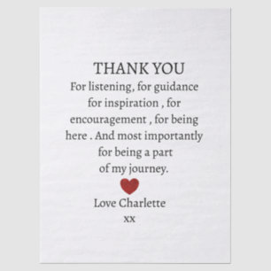 cute personalized thank you love tissue paper