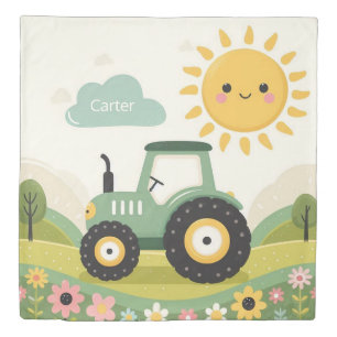 Cute, personalized tractor/farm duvet cover