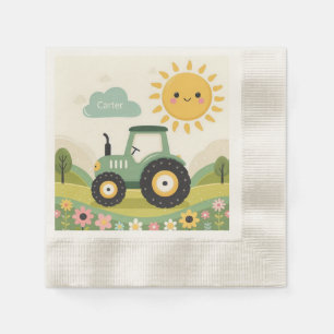 Cute, personalized tractor/farm napkins