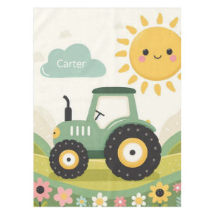 Cute, personalized tractor/farm tablecloth