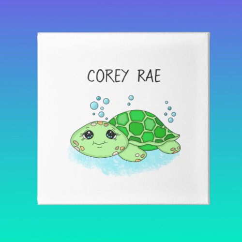 Cute Personalized Turtle Art