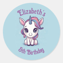 Cute Personalized Unicorn Party Favor, Invitation