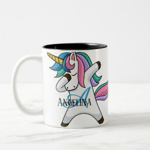Cute Personalized Unicorn Two-Tone Coffee Mug