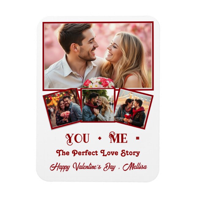 Cute personalized valentines day photo magnet (Vertical)