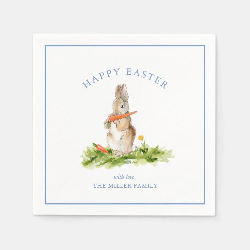 Cute Personalized watercolor Easter Bunny  Napkins