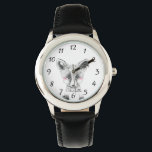 Cute Personalized Watercolor Fox Kid's Watch<br><div class="desc">Cute watercolor fox watch personalized for boys or girls. Black watch band. Back to school gift or Christmas gift. Choose your own watch band color and just add your name.</div>