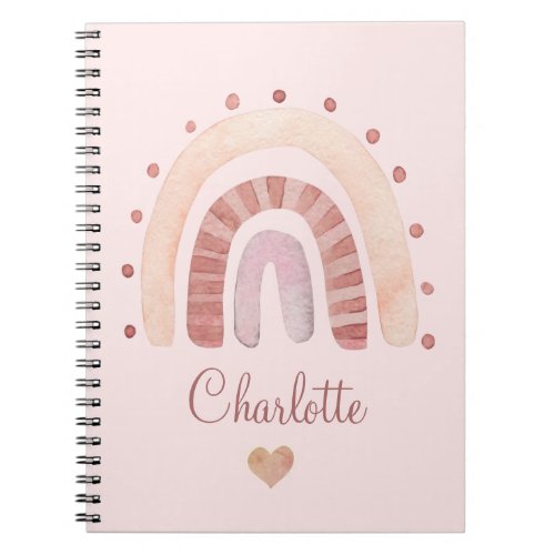 Cute Personalized Watercolor Kids  Notebook